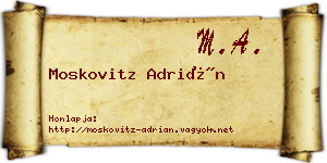 Moskovitz Adrián névjegykártya